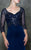 Marsoni by Colors - M175 Refined V-Neck Illusion Gown in Blue