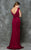 Marsoni by Colors - M176 Sleek V-Neck Sheath Dress in Red