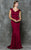 Marsoni by Colors - M176 Sleek V-Neck Sheath Dress in Red