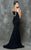 Marsoni by Colors - M177 Beaded Bateau Mermaid Gown in Black