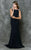 Marsoni by Colors - M177 Beaded Bateau Mermaid Gown in Black