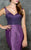 Marsoni by Colors - M178 Illusion V-Neck Mermaid Gown in Purple