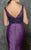 Marsoni by Colors - M178 Illusion V-Neck Mermaid Gown in Purple