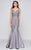 Marsoni by Colors - M178 Illusion V-Neck Mermaid Gown in Silver