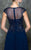 Marsoni by Colors - M181 Beaded Illusion A-Line Gown in Blue