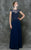 Marsoni by Colors - M181 Beaded Illusion A-Line Gown in Blue
