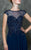 Marsoni by Colors - M181 Beaded Illusion A-Line Gown in Blue