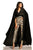 Johnathan Kayne - 8053  Cape Sleeve Metallic Sequin Jumpsuit in Black and Gold