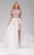 49386 Haltered Floral High Low Dress