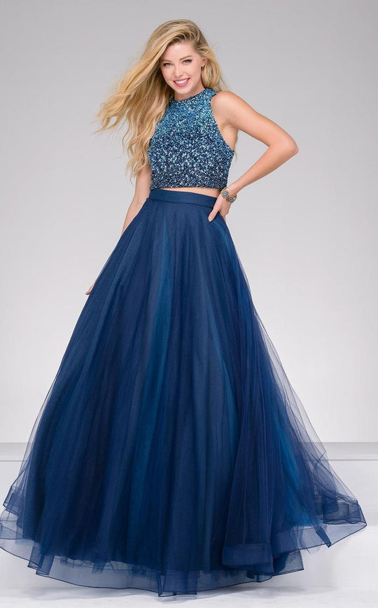49422 Two-Piece Gradient Jeweled Gown