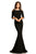 Johnathan Kayne - 8057 Bejeweled Bateau Neck Mermaid Gown in Black