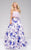 50011 Two Piece Lace and Floral Printed Dress