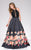 47020 Halter Illusion Floral Patterned Gown