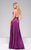 47171 Glossy Halter Slit Evening Gown