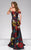 47698 Off-Shoulder Printed  Mermaid Gown