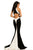Johnathan Kayne - 8063 Strappy Halter Beaded Cutout Evening Gown In Black and White