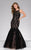 47750 Scoop Neck Lace Trumpet Gown