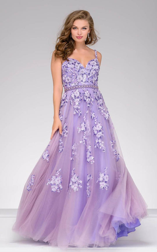 47763 Floral Sweetheart A-line Dress