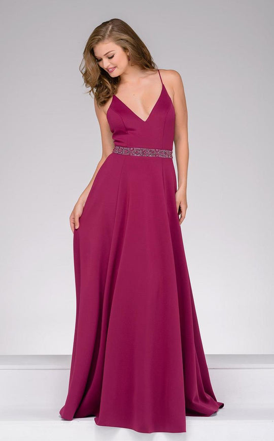 47868 V-neck Scuba A-line Dress