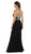 Poly USA - 8066 Rhinestone Embellished Halter Trumpet Dress