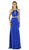 Poly USA - 8066 Rhinestone Embellished Halter Trumpet Dress