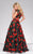 48424 Two Piece Rosette Applique A-line Dress
