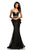 Johnathan Kayne - 8067 Strapless Beaded Side Ruffled Evening Gown In Black
