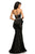 Johnathan Kayne - 8067 Strapless Beaded Side Ruffled Evening Gown In Black