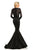Johnathan Kayne - 8068 Lace Long Sleeves Mermaid Gown in Black