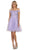 May Queen - MQ1565 Off Shoulder Beaded Tulle Cocktail Dress In Purple