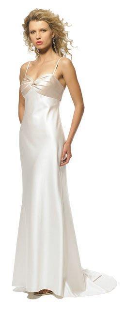 Alexia Designs - 806 Sweetheart Bodice Ribbon Back Paneled Dress In White and Neutral