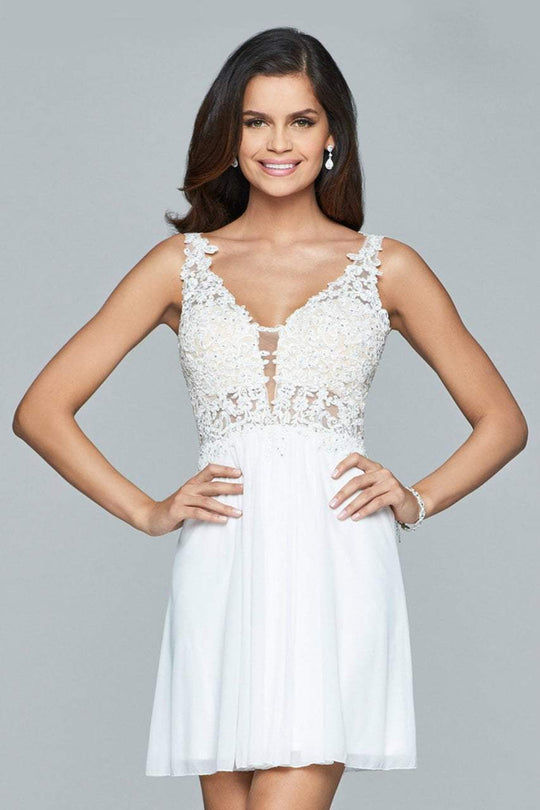 Beaded Lace Cocktail Dress 8070