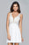 Faviana - 8070 Beaded Lace Cocktail Dress in White