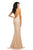 Johnathan Kayne - 8070 Halter Crystal Embellished Evening Gown in Gold