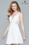 8072 Sleeveless Plunging Neck Lace A-Line Cocktail Dress