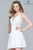 8072 Sleeveless Plunging Neck Lace A-Line Cocktail Dress