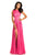Johnathan Kayne - 8072 Ruched Cutout Charmeuse Gown in Pink