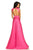 Johnathan Kayne - 8072 Ruched Cutout Charmeuse Gown in Pink