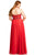 Johnathan Kayne - 8073K Halter Lace Chiffon Dress In Red and Neutral