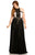 Johnathan Kayne - 8073K Halter Lace Chiffon Dress In Black and Neutral