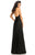 Johnathan Kayne - 8074 Plunging Halter Ruched Empire Gown In Black
