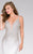 42700 Embellished Deep V-neck Trumpet Dress