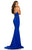 Johnathan Kayne - 8076 Embellished Deep V-neck Trumpet Dress In Blue