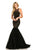 Johnathan Kayne - 8077 Sleeveless Studded Illusion Mermaid Gown In Black and Gold