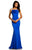Johnathan Kayne - 8079 Bedazzled Cowl Mermaid Dress In Blue