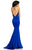 Johnathan Kayne - 8081 Deep V-neck Mermaid Dress In Blue