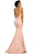 Johnathan Kayne - 8081 Deep V-neck Mermaid Dress In Pink