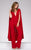 46031A Plunging V- Neck Jumpsuit with Cape