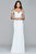 Faviana - 8083 Off-Shoulder Surplice Sheath Gown in Ivory