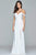 Faviana - 8083 Off-Shoulder Surplice Sheath Gown in Ivory